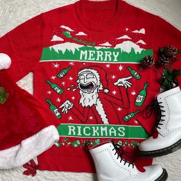 Rick and Morty Rickmas holiday Christmas sweater - Picture 6 of 11